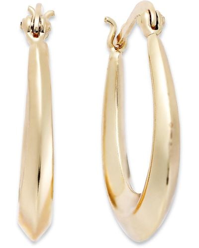 Giani Bernini Small 18k Over Sterling Silver Tapered Hoop Earrings - Metallic