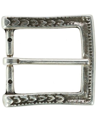 Trafalgar 40mm Scrolling Detail Single Pronged Solid Brass Harness Belt Buckle - Metallic