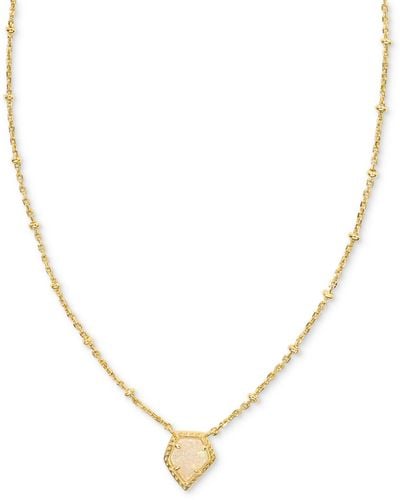 Kendra Scott 14k Gold-plated Framed Drusy Stone 19" Adjustable Pendant Necklace - Metallic