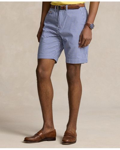 Polo Ralph Lauren 9-inch Classic Fit Gingham Chino Shorts - Blue