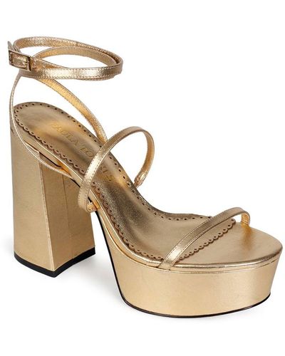 Paula Torres Shoes Emily Platform Dress Sandals - Metallic