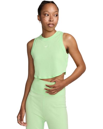 Nike Sportswear Essentials Ribbed Cropped Tank - Green