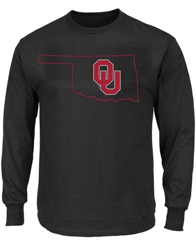 Profile Oklahoma Sooners Big And Tall Pop Long Sleeve T-shirt - Black