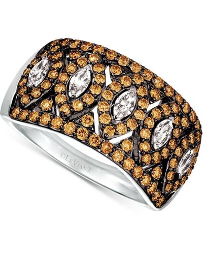 Le Vian Vanilla Diamond & Chocolate Diamond Ring (1-1/5 Ct. T.w. - Metallic