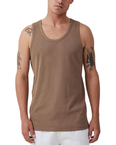 Cotton On Loose Fit Rib Tank Top - Brown