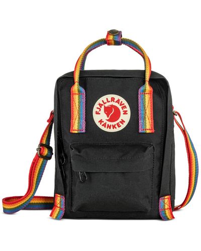 Fjallraven Kanken Rainbow-straps Sling Bag - Black