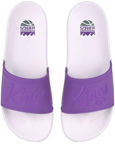 FOCO Sacramento Kings Script Wordmark Slide Sandals - Purple