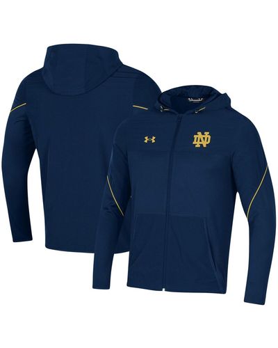 Under Armour Notre Dame Fighting Irish 2021 Sideline Warm-up Full-zip Hoodie - Blue