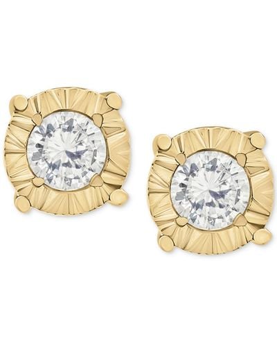 Macy's Diamond Stud Earrings In 10k White Gold (1/4 Ct. T.w.) - Metallic