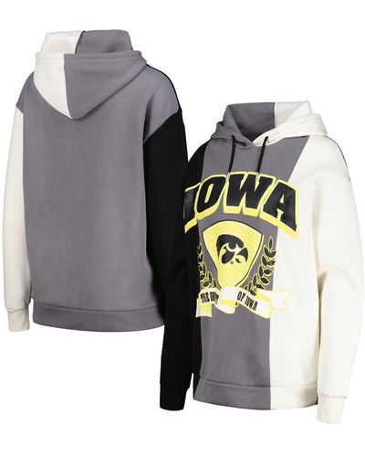 Gameday Couture Iowa Hawkeyes Hall Of Fame Colorblock Pullover Hoodie - Gray