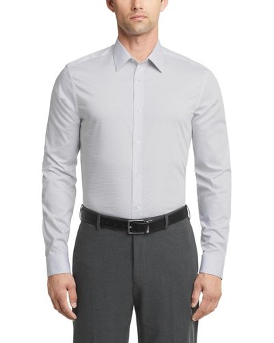 Calvin Klein Steel Slim Fit Stretch Wrinkle Free Dress Shirt - Gray