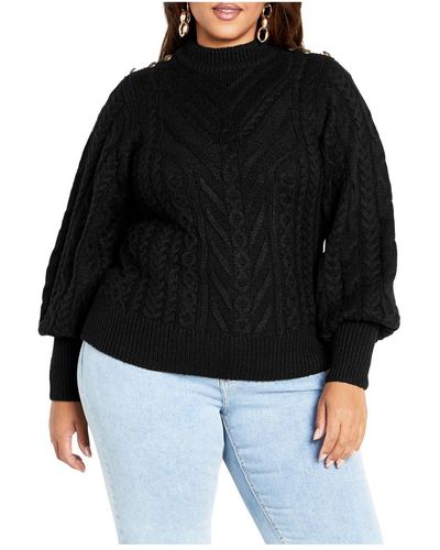 City Chic Plus Size Saskia Sweater - Black