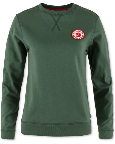Fjallraven 1960 Logo Badge Cotton Long-sleeve Sweater - Green
