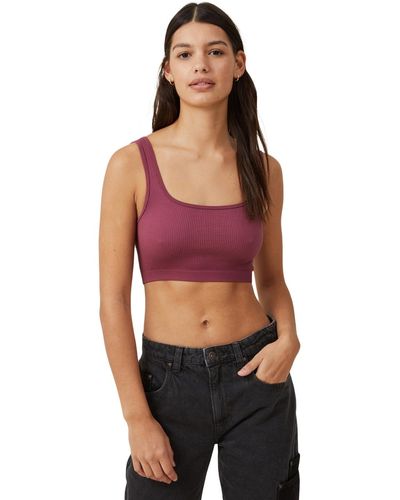 Cotton On Pointelle Crop Camisole Top - Red