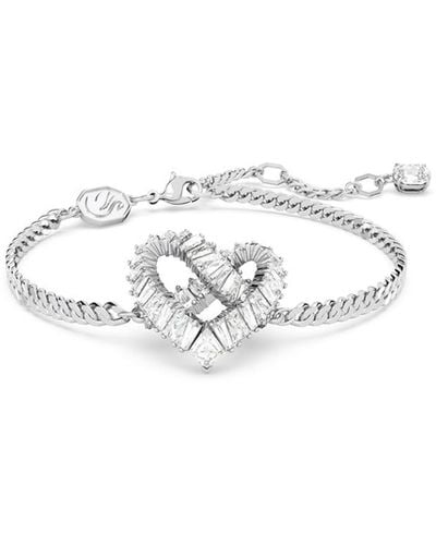 Swarovski Crystal Heart Matrix Bracelet - White