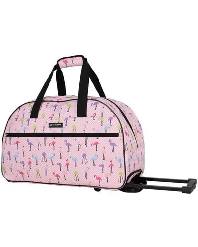 Betsey Johnson Carry-on Softside Rolling Duffel Bag - Pink