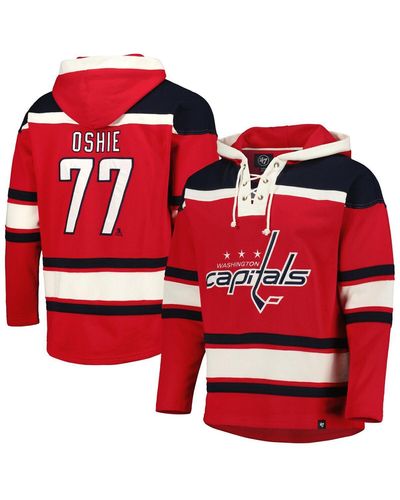'47 Tj Oshie Washington Capitals Player Lacer Pullover Hoodie - Red