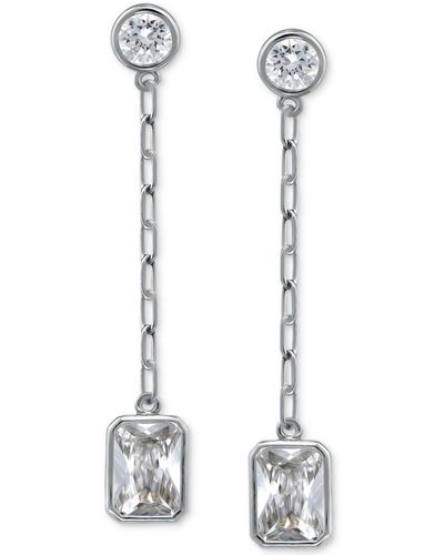 Giani Bernini Cubic Zirconia Chain Drop Earrings - White