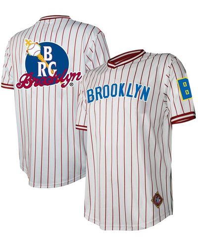 Stitches Distressed Brooklyn Royal Giants V-neck Jersey - White