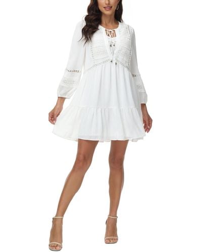 Frye Dahlia Lace-trim Babydoll Dress - White