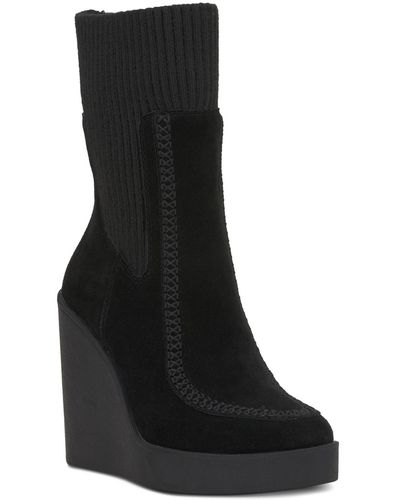 Jessica Simpson Madwen Suede Sock Booties - Black