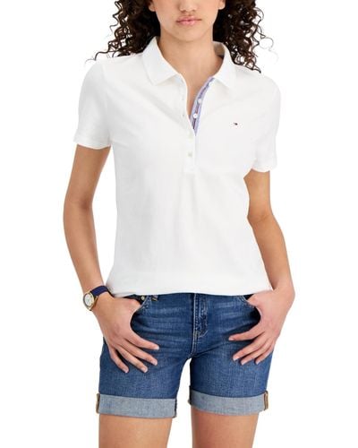Tommy Hilfiger Solid Short-sleeve Polo Top - White