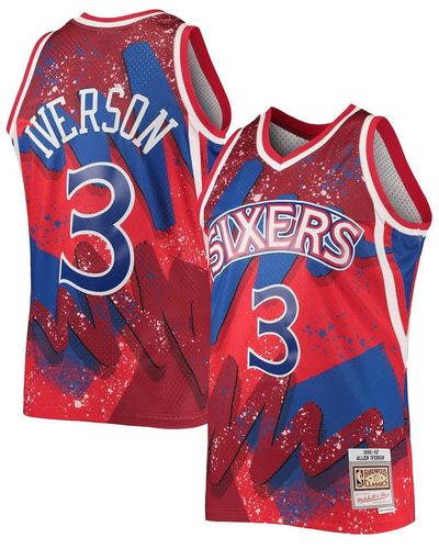 Mitchell & Ness Allen Iverson Philadelphia 76ers Hardwood Classics 1996 Hyper Hoops Swingman Jersey - Red