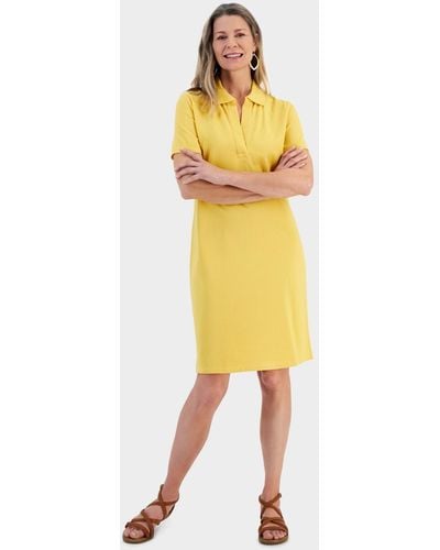 Style & Co. Cotton Polo Dress - Yellow