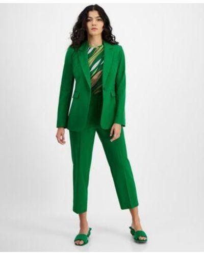 BarIII One Button Jacket Printed Mesh T Shirt Pants Created For Macys - Green