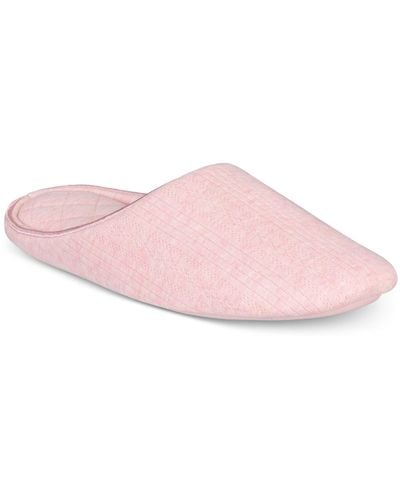 Charter Club Pointelle Closed-toe Slippers - Pink
