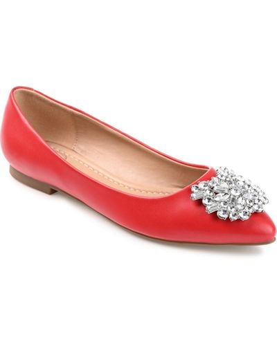 Journee Collection Renzo Jeweled Flats - Red