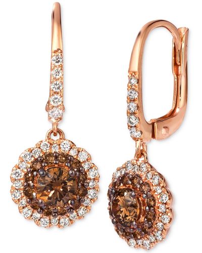 Le Vian Chocolate Diamond & Nude Diamond Flower Drop Earrings (1-1/4 Ct. T.w. - Natural
