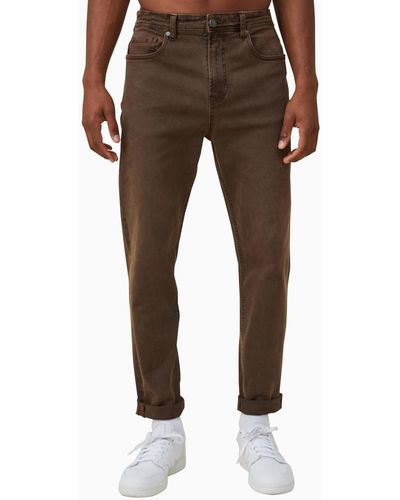Cotton On Relaxed Tapered Jeans - Brown