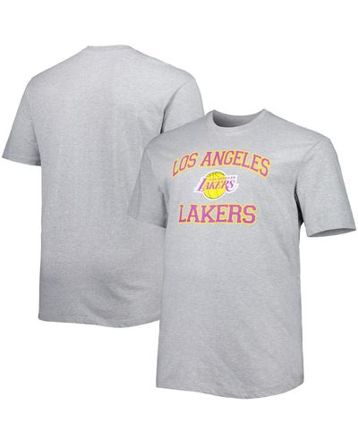 Profile Los Angeles Lakers Big And Tall Heart And Soul T-shirt - Gray