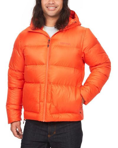 Marmot Guides Quilted Full-zip Hooded Down Jacket - Orange