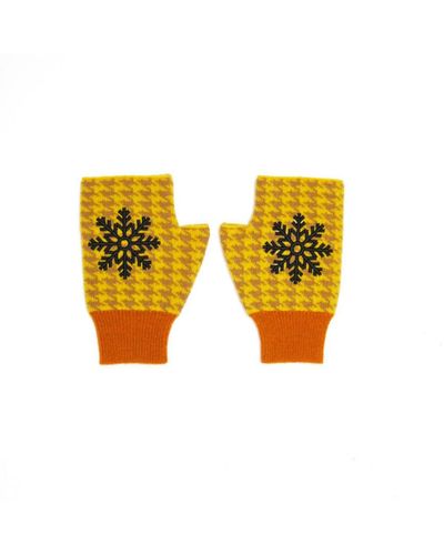 Bellemere New York Bellemere Ultra-chic Fingerless Cashmere Gloves - Yellow