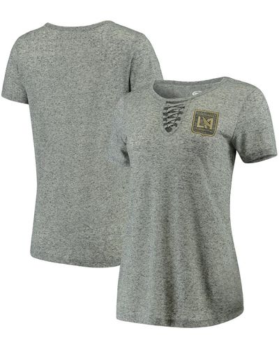 Concepts Sport Lafc Podium Lace Up T-shirt - Gray
