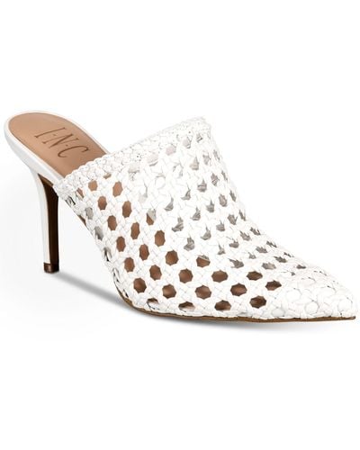INC International Concepts Celestia Woven Mules, Created For Macy's - White