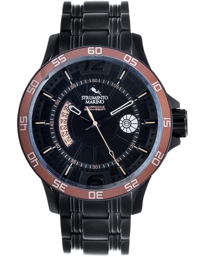 Strumento Marino Hurricane Black Ion-plated Stainless Steel Bracelet Watch 46mm