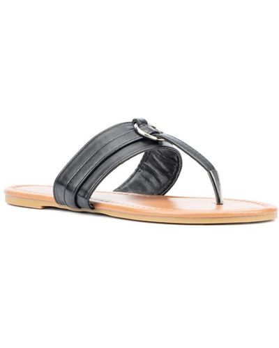 New York & Company Julianna T-strap Ring Sandal - Blue