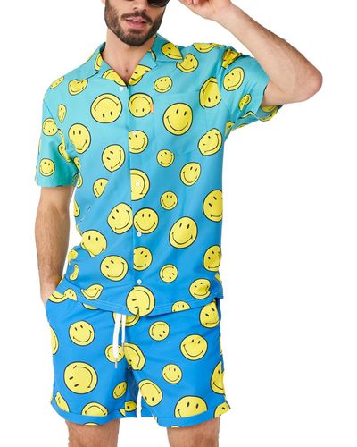 Opposuits Short-sleeve Smiley Face Shirt & Shorts Set - Blue