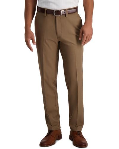 Haggar Cool 18 Pro Slim-fit 4-way Stretch Moisture-wicking Non-iron Dress Pants - Brown