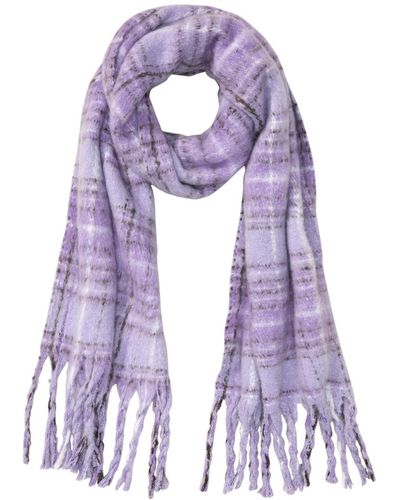 Olsen Plaid Blanket Scarf - Purple
