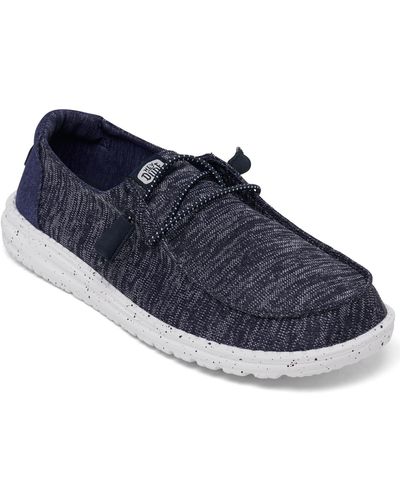 Hey Dude Wendy Sport Knit Casual Moccasin Sneakers From Finish Line - Blue