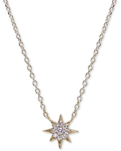 Anzie Diamond Cluster North Star Pendant Necklace (1/20 Ct. T.w. - Metallic