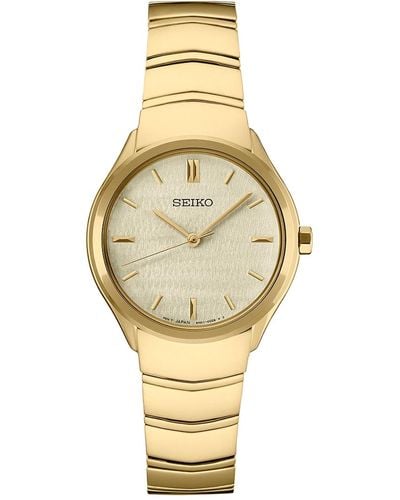 Seiko Essentials Gold-tone Stainless Steel Bracelet Watch 30mm - Metallic