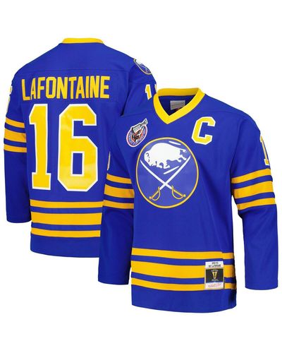 Mitchell & Ness Pat Lafontaine Buffalo Sabres Captain Patch 1992/93 Blue Line Player Jersey