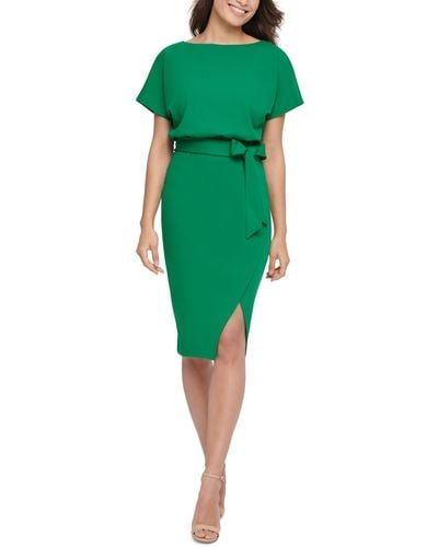 Kensie Blouson Wrap Dress - Green