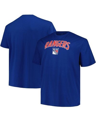 Profile New York Rangers Big Tall Arch Over Logo T-shirt - Blue