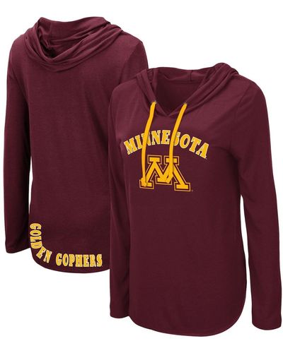 Colosseum Athletics Minnesota Golden Gophers My Lover Lightweight Hooded Long Sleeve T-shirt - Purple